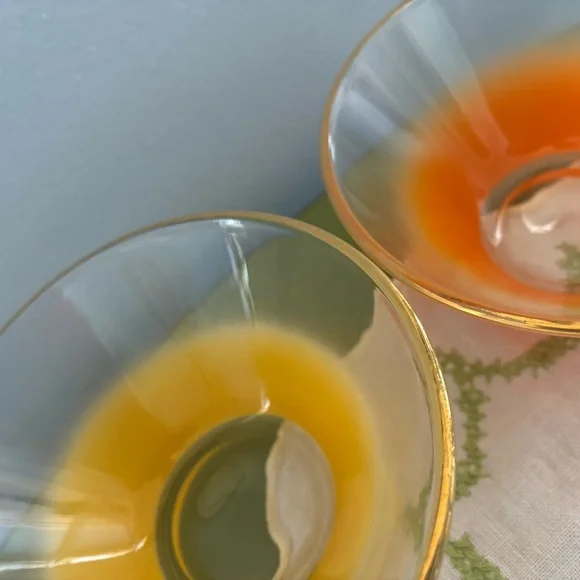 Vintage Midcentury Blendo Bowls Gold Rimmed Frosted Glass Set Of 4 - Picture 3 of 5